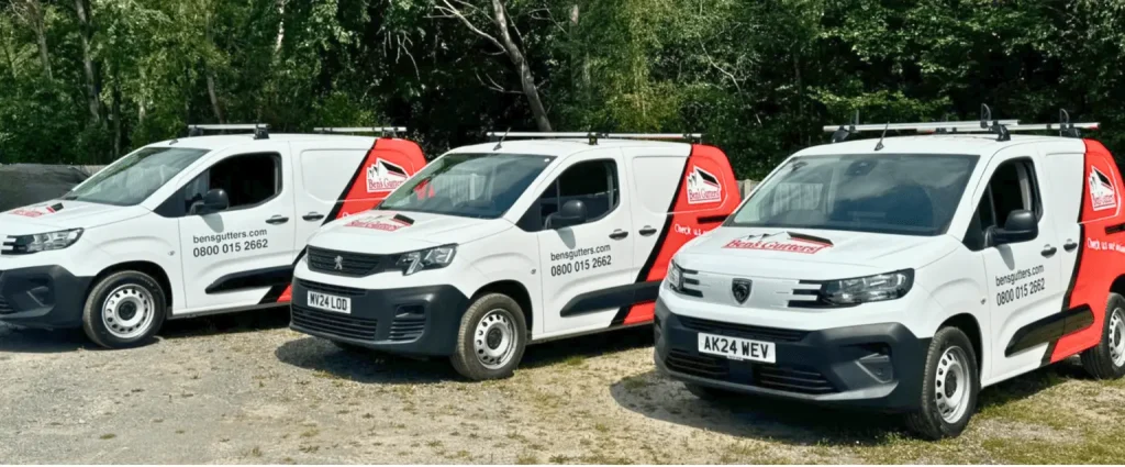 Our fleet of gutter cleaning vans in Rutland